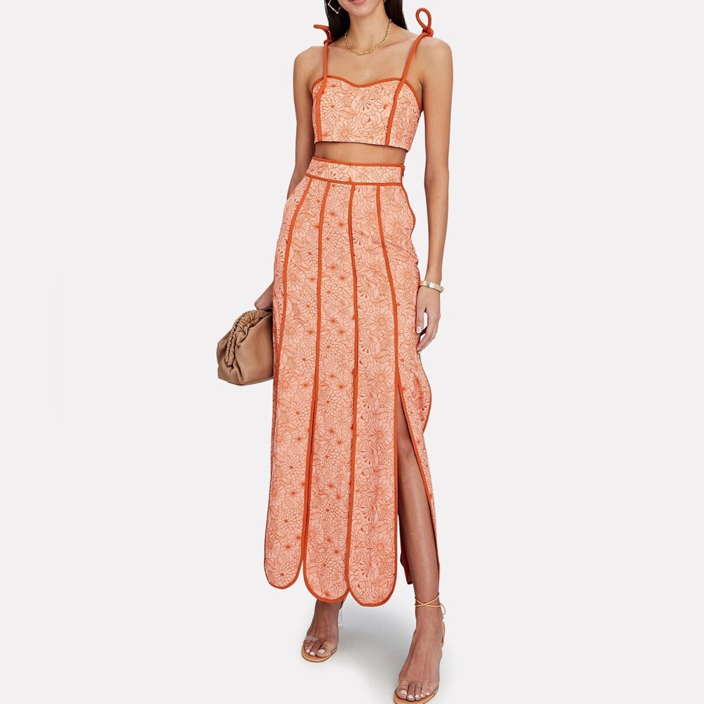 NWT Azulu set - Verona Scalloped Skirt & Camogli Tie-Shoulder Crop Top